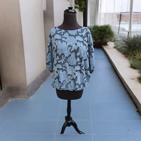 Bellambra Italy Womens Blye Floral Boho Blouse Size S Dolman Sleeve Embroidered - Picture 1 of 8